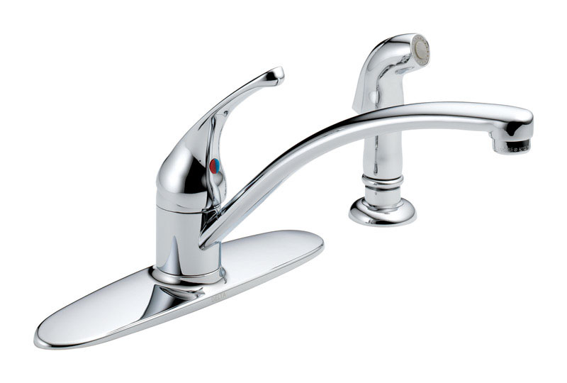 Foundations One Handle Chrome Kitchen Faucet With Side Sprayer – Model 10901lf