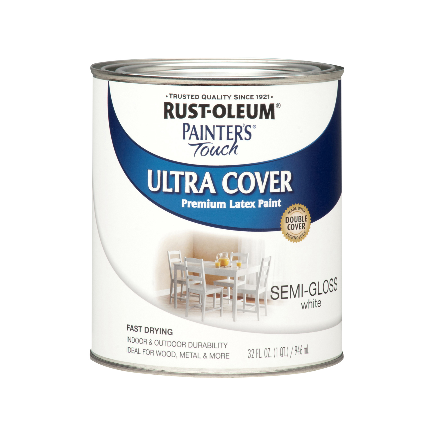 Painter’s Touch Ultra Cover Semi-gloss White Latex Paint, 1 Quart