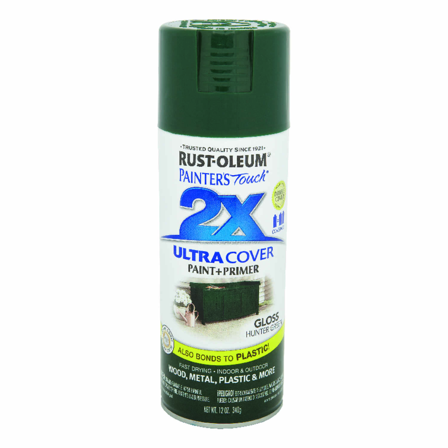 Painter’s Touch 2x Ultra Cover 12 Oz. Gloss Spray Paint, Hunter Green