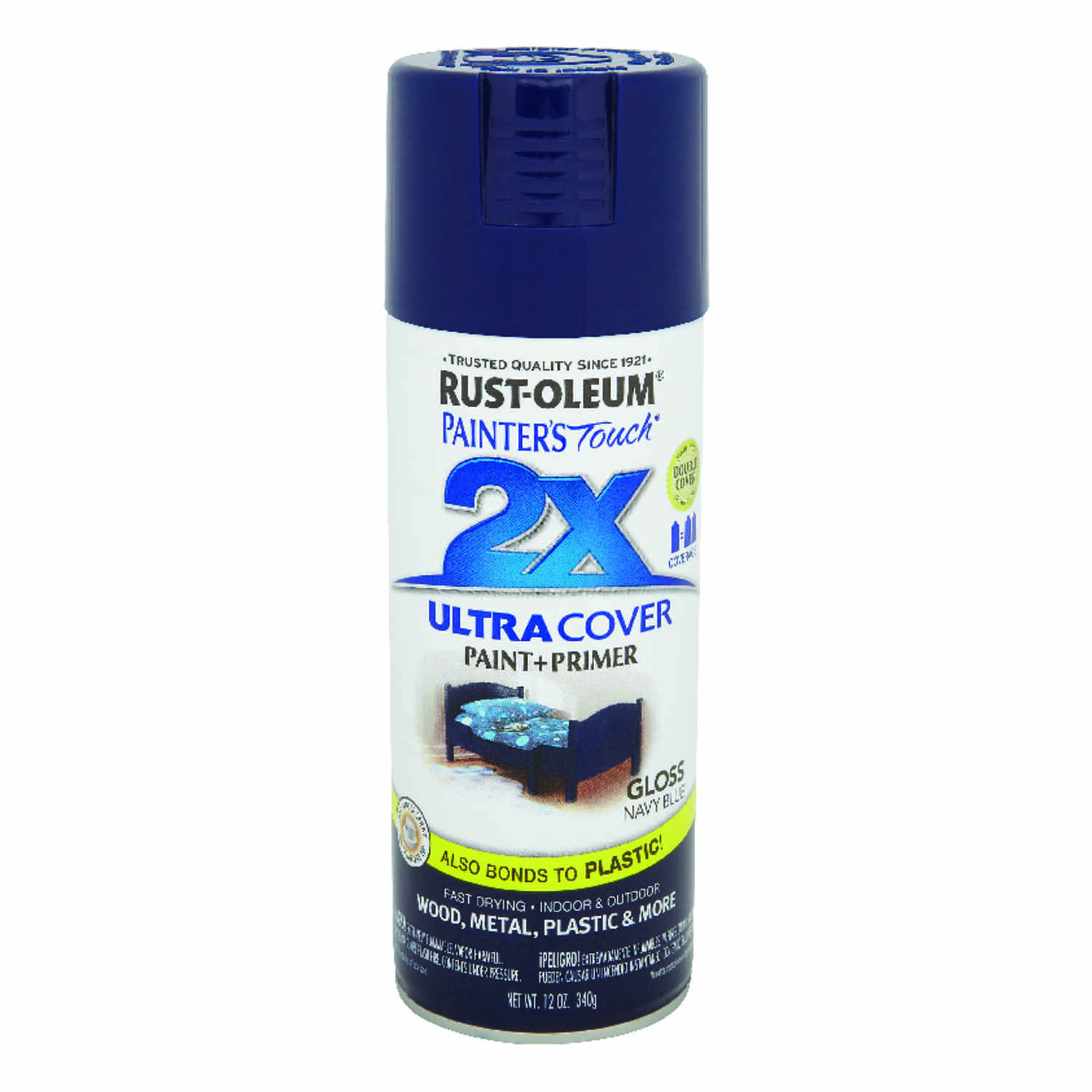 Painter’s Touch 2X Spray Paint, Gloss Navy Blue, 12 oz.