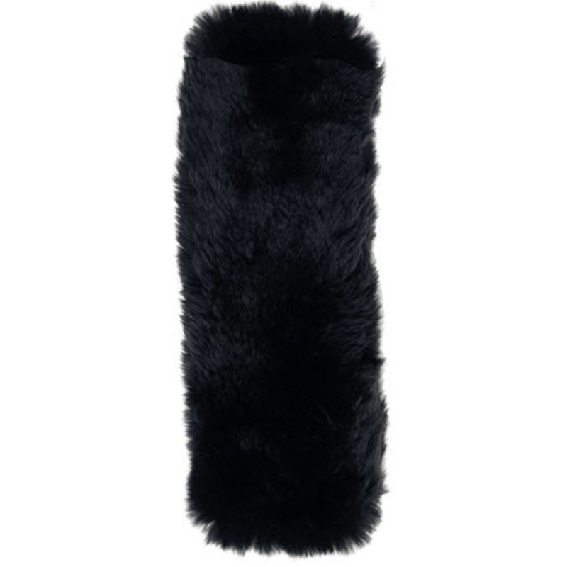 Seat Belt Comforter, Black Simulated Sheepskin