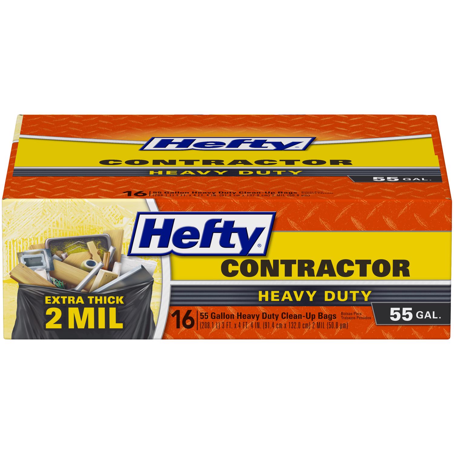 Contractor Trash Bags, Heavy Duty, 55-Gallon, 16-Ct.