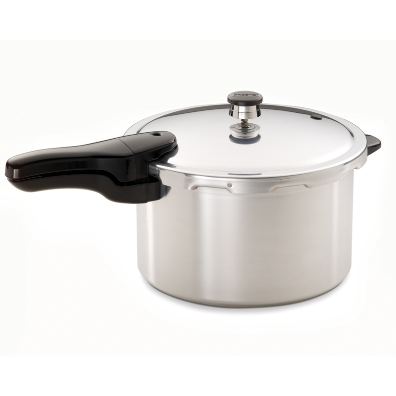 8 Qt. Polished Aluminum Pressure Cooker With Recipe Book