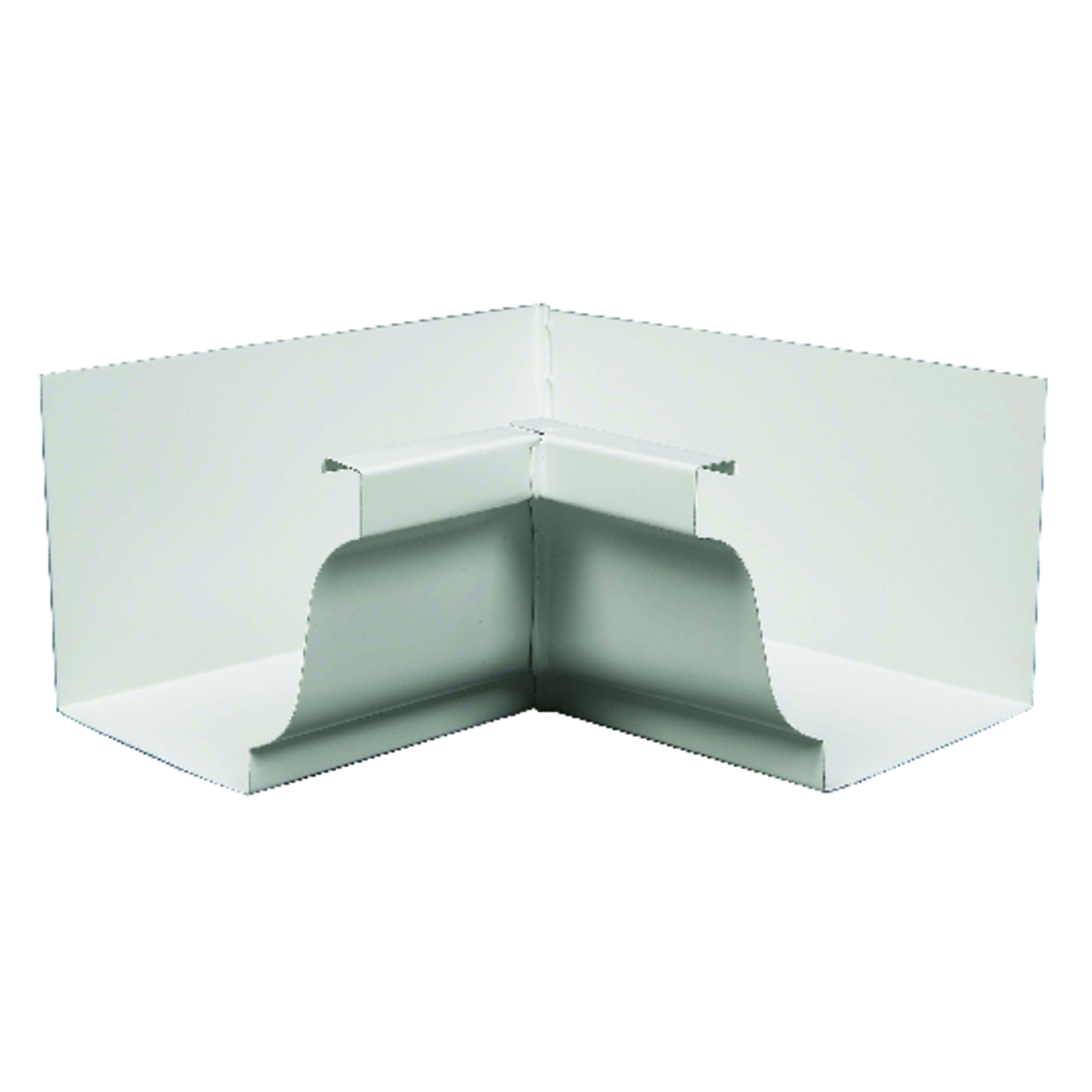 Gutter Inside Mitre, White Aluminum, 5 In.