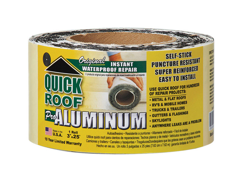 3 In. W X 25 Ft. L Aluminum Self Stick Waterproof Repair Kit Silver