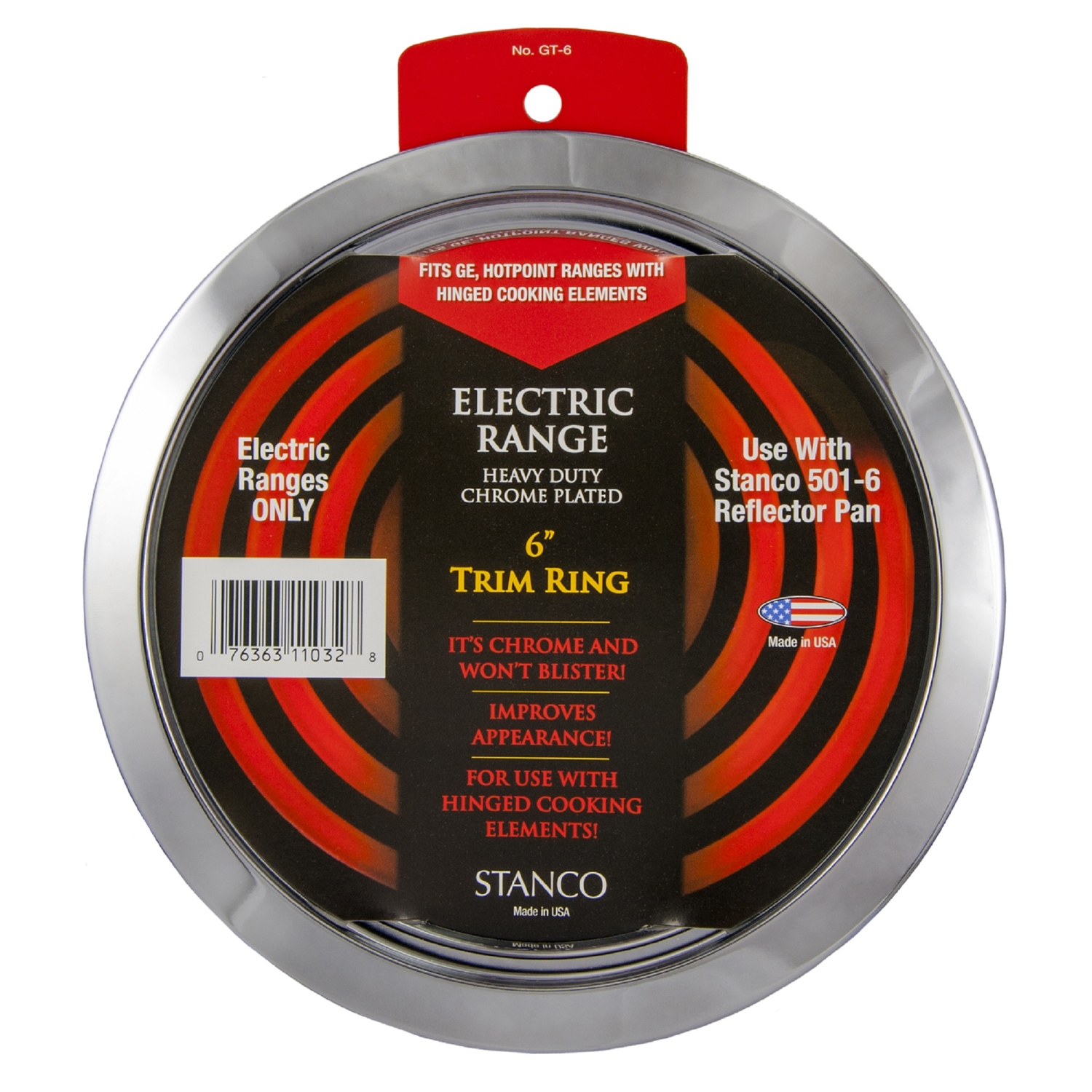 Steel Trim Ring 6 In. Wide For Ge/hotpoint Stoves – Model Gt-6