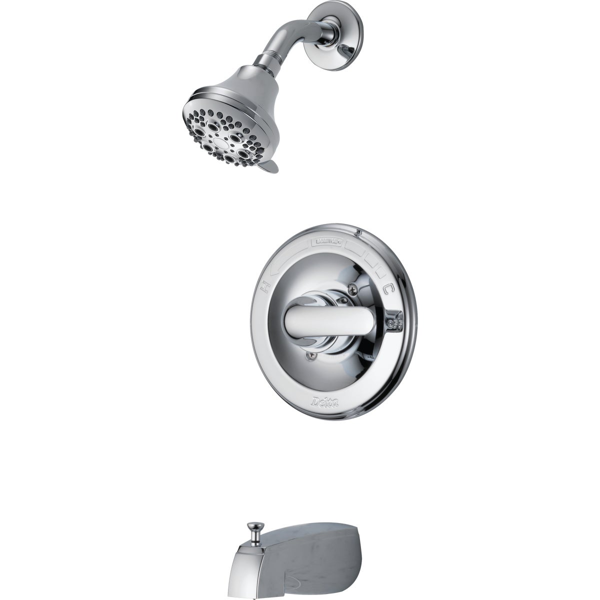 Classic Chrome Single-handle Tub And Shower Faucet With 5 Spray Settings