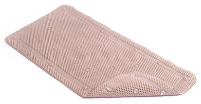 Taupe Rubber Bath Mat, 17 X 36-inches, Soft & Slip Resistant