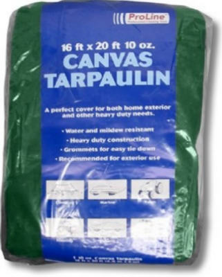 Green Canvas Tarp, 6′ X 8′, 10-ounce Heavy Duty With Grommets