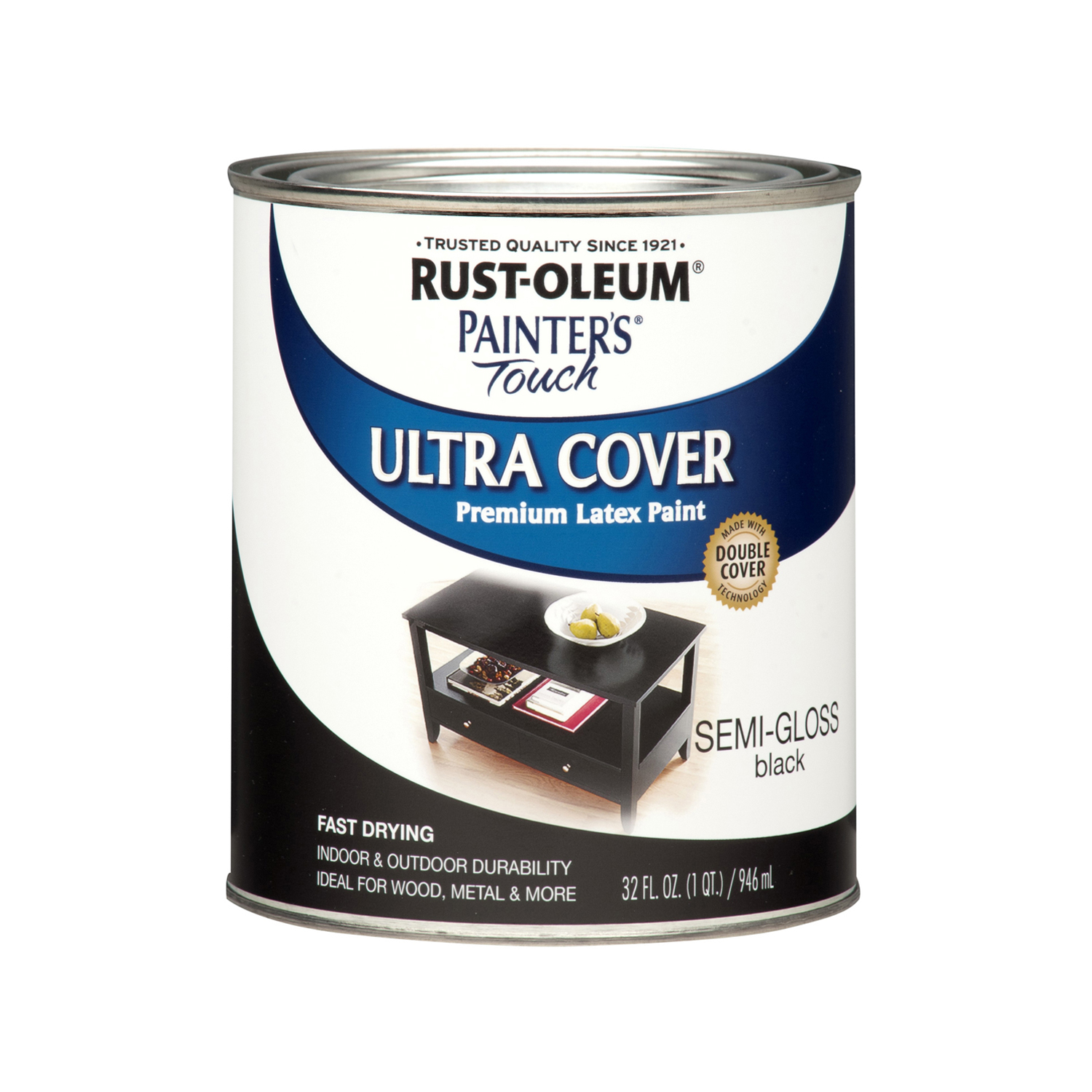 Painter’s Touch Ultra Cover Semi-gloss Black Latex Paint, 1 Quart