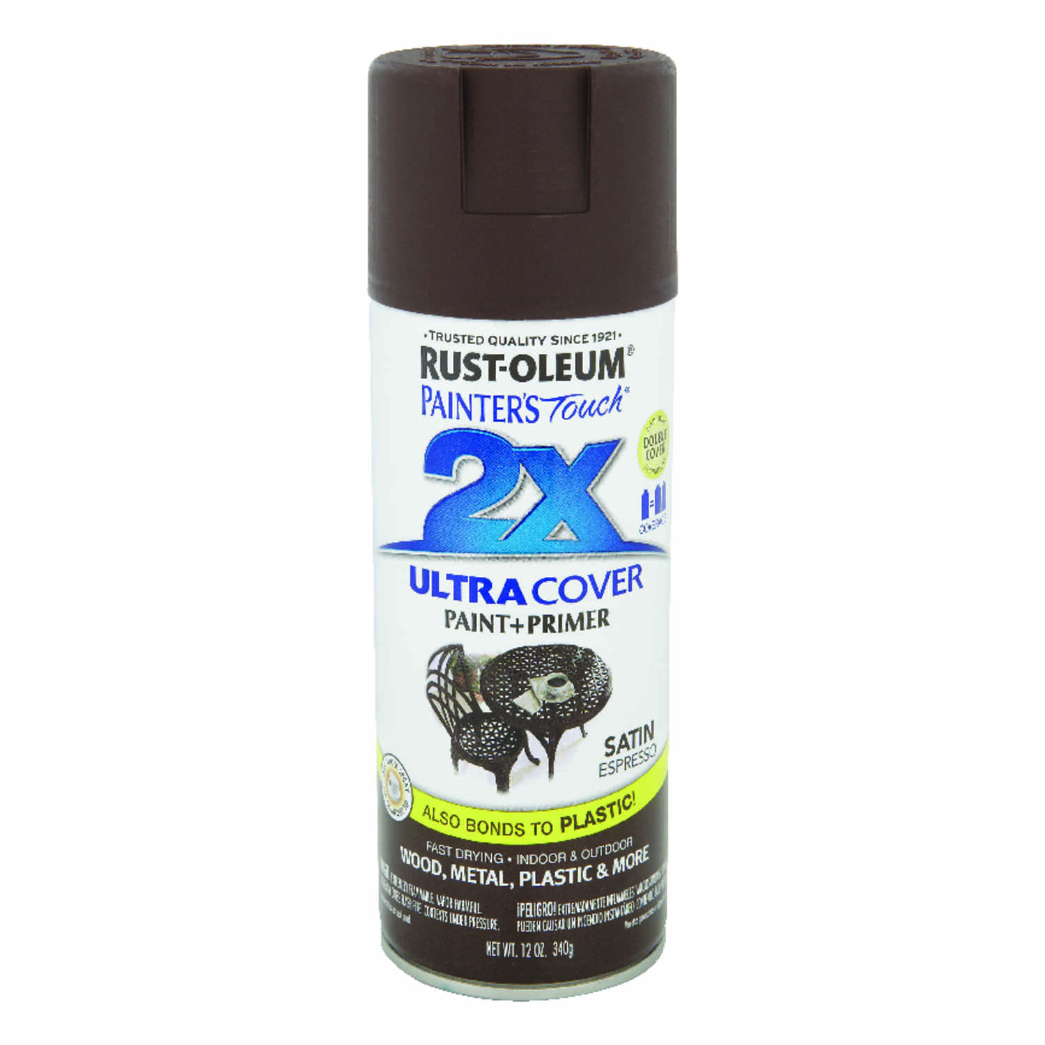 Painter’s Touch 2x Ultra Cover 12 Oz. Satin Spray Paint, Espresso