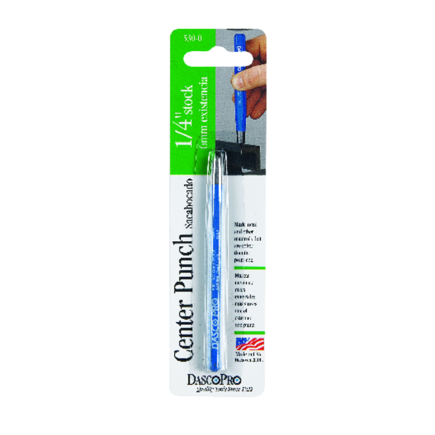 1/4 In. High Carbon Steel Center Punch, 4 In. Length