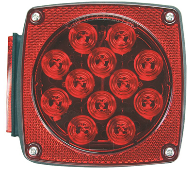 Square 4.5-inch Led Stop, Tail & Turn Light For Right Side Trailer