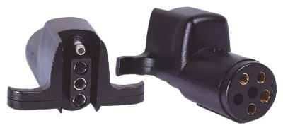 6-way Round To 4-way Flat Trailer Connector Electrical Circuit Adapter