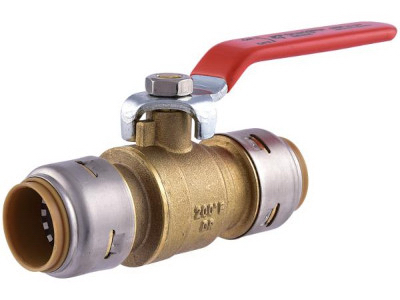 Sharkbite 1 In. Brass Push-fit Ball Valve Lever, Lead-free, 200 Psi