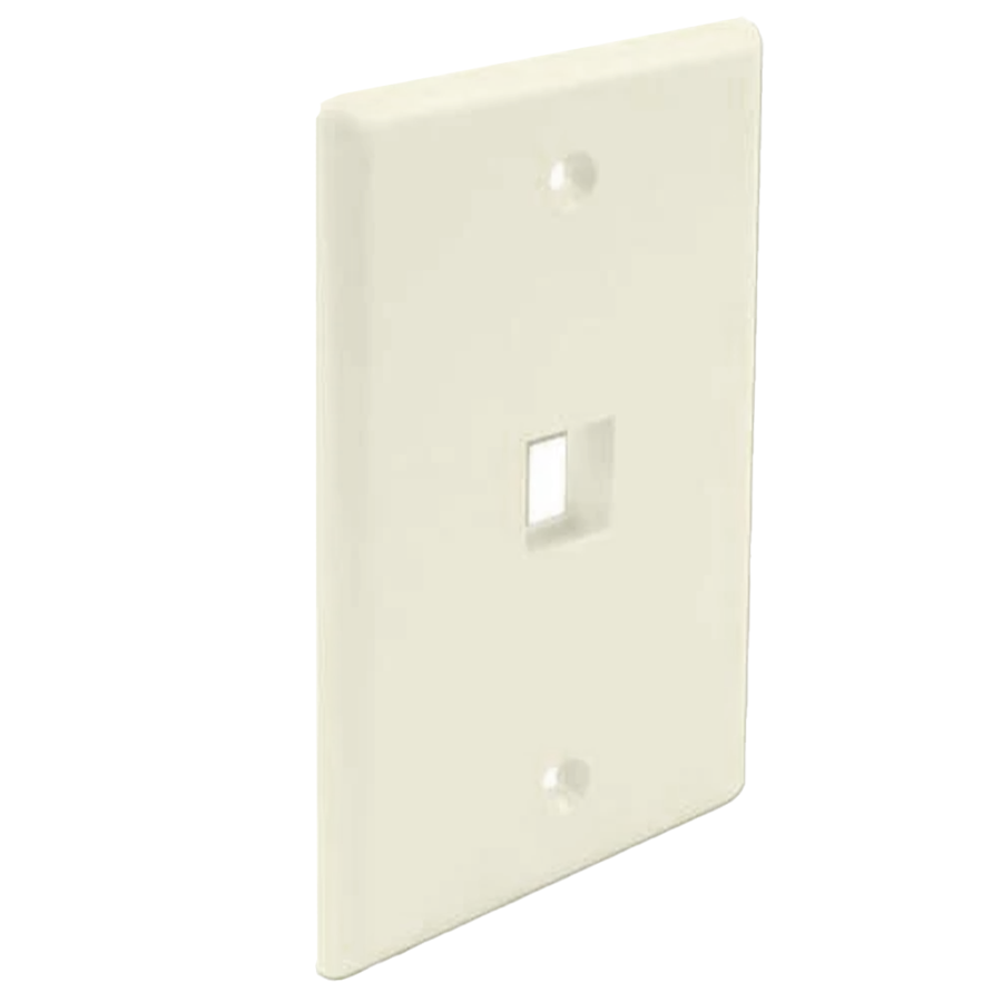 Wavenet FP01PLA-25PK Faceplate 1 Keystone (25-Pack) – L. Almond