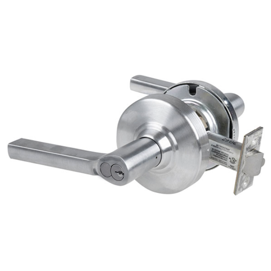 Schlage ALX80-R-LAT-626 S123 234 Schlage Grade 2 Storeroom Latitude Lever, FSIC Prep, Satin Chrome, 2-3/4in Backset