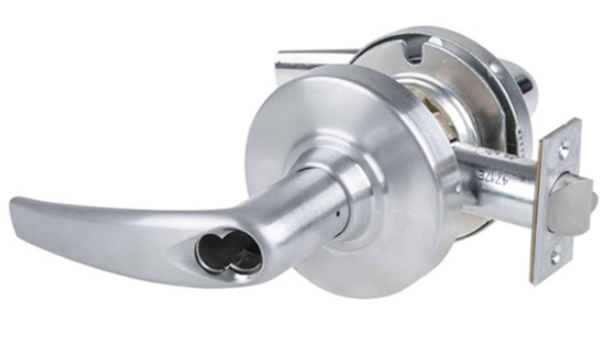 Schlage ALX80-J-ATH-626 238 Grade 2 Storeroom Athens Lever, FSIC Prep, 2-3/8in Backset, Satin Chrome