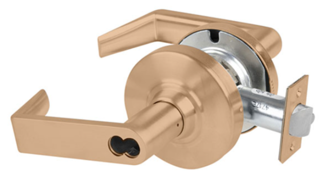 Schlage ALX80-J-RHO-612 234 Grade 2 Storeroom Rhodes Lever, FSIC Prep, 2-3/4in Backset, Satin Bronze