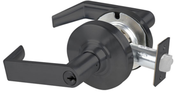Schlage ALX53-R-RHO-622 C123 234 Rhodes Lever Kit – Grade 2, FSIC Prep, Schlage Core, 2-3/4in Backset, Matte Black
