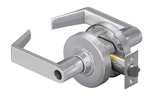 Schlage ALX80-L-RHO-626 234 Grade 2 Rhodes Lever, Key in Lever, Less Cylinder, 2-3/4in Backset, Satin Chrome