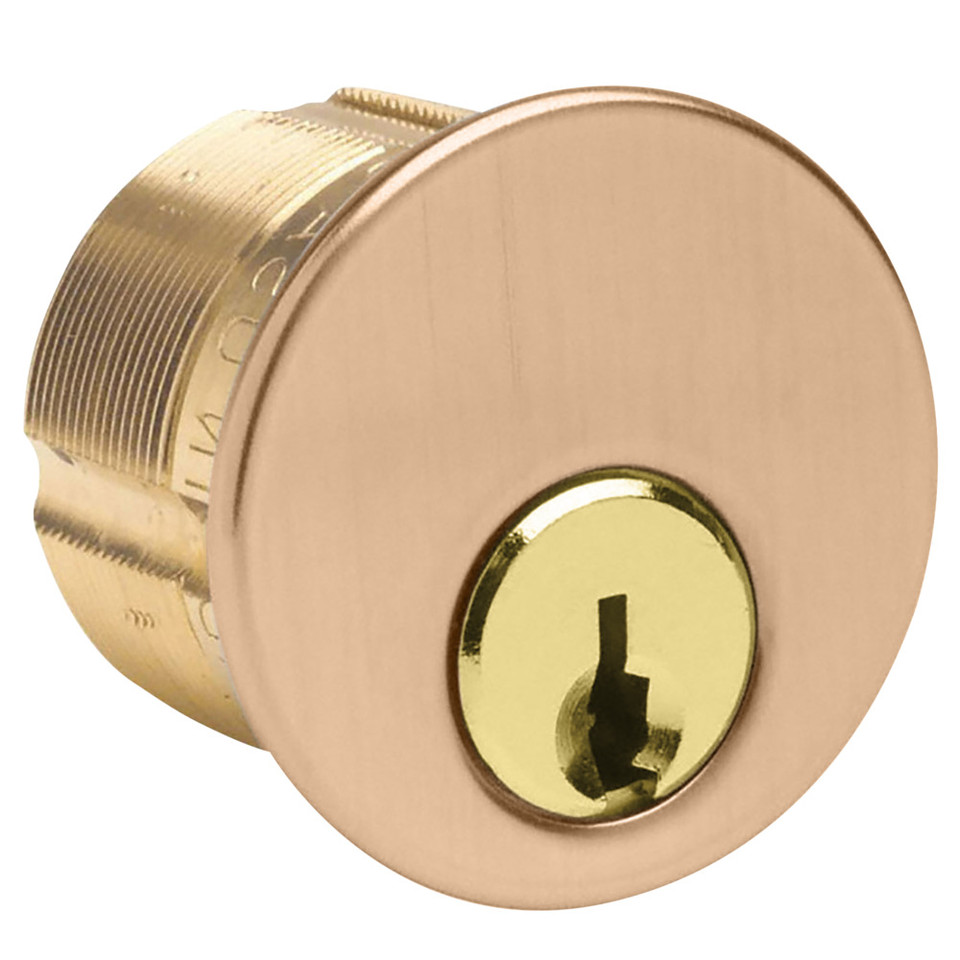 Corbin Russwin CR1000 118 A02 6 612 L4 0BIT KB10 2 Mortise Cylinder 6-Pin Straight Cam, L4 0-Bit, Standard Collar, Satin Bronze