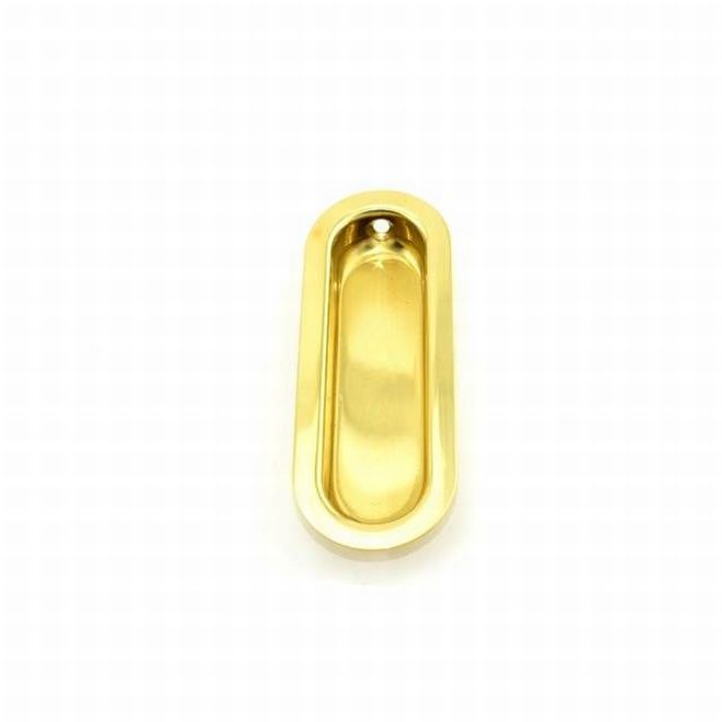 Ives 223B3 Brass Oval Flush Pull – Bright Finish