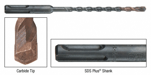 CRL 25020 3/16″ x 6-3/8″ Thundertwist SDS Plus Masonry Drill Bit