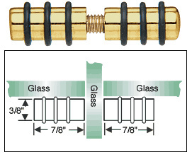 CRL 3109GP Gold-Plated Double Glass Shelf Support