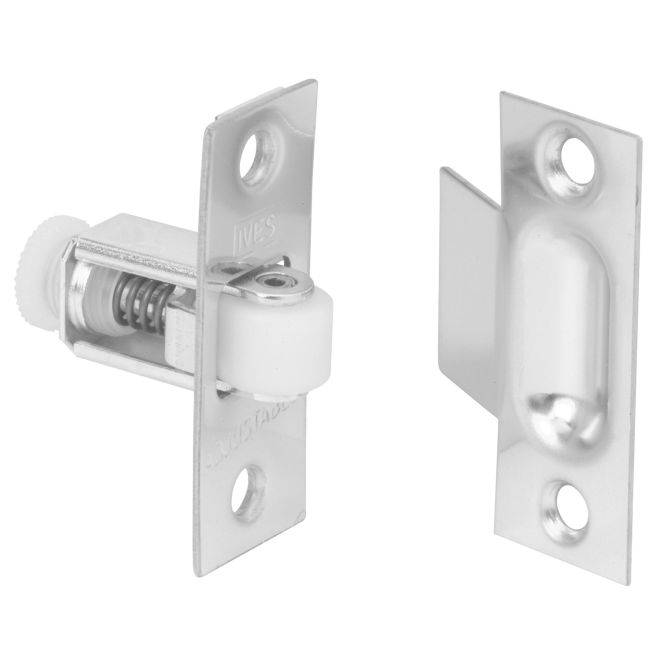 Ives 336B26 Brass Adjustable Roller Catch with T Strike – Bright Chrome Finish