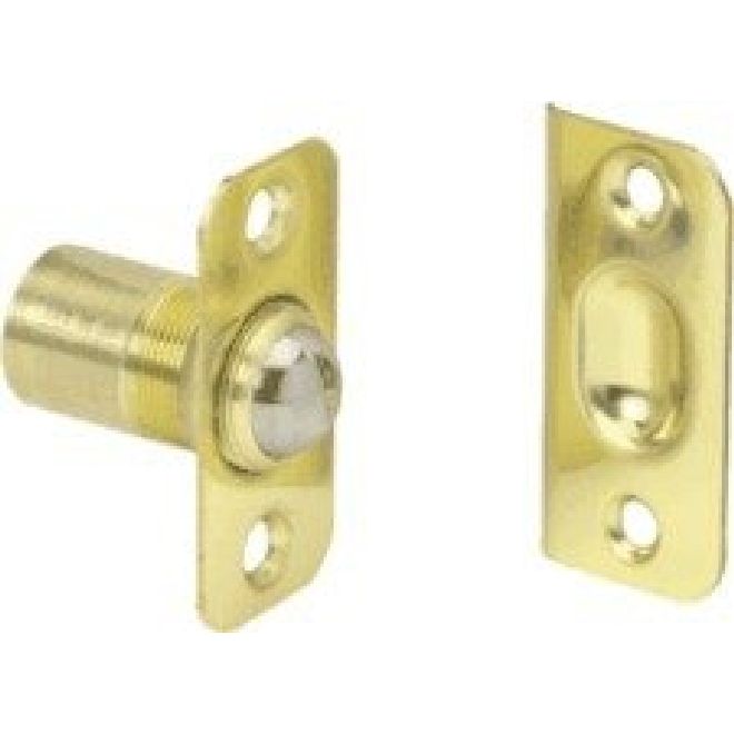 Ives 349B3 Brass Round Corner Ball Catch – Bright Finish