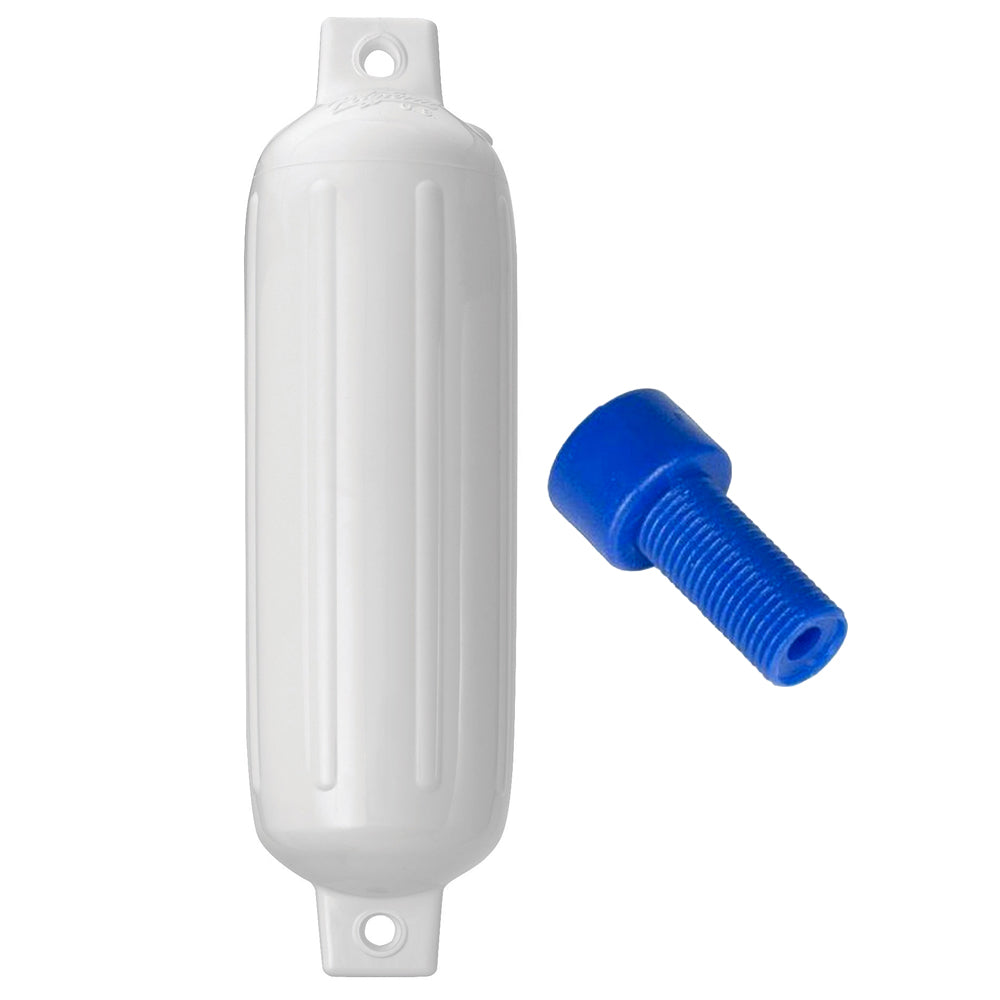 Polyform G-3 Twin Eye Fender 5.5″ x 19″ – White w/Adapter [G-3-WHITE]