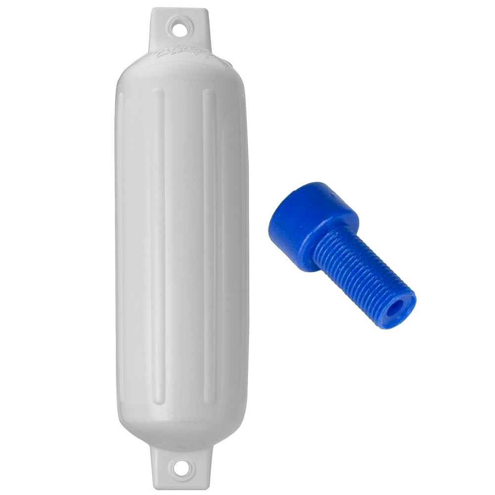 Polyform G-4 Twin Eye Fender 6.5″ x 22″ White w/Adapter [G-4-WHITE]