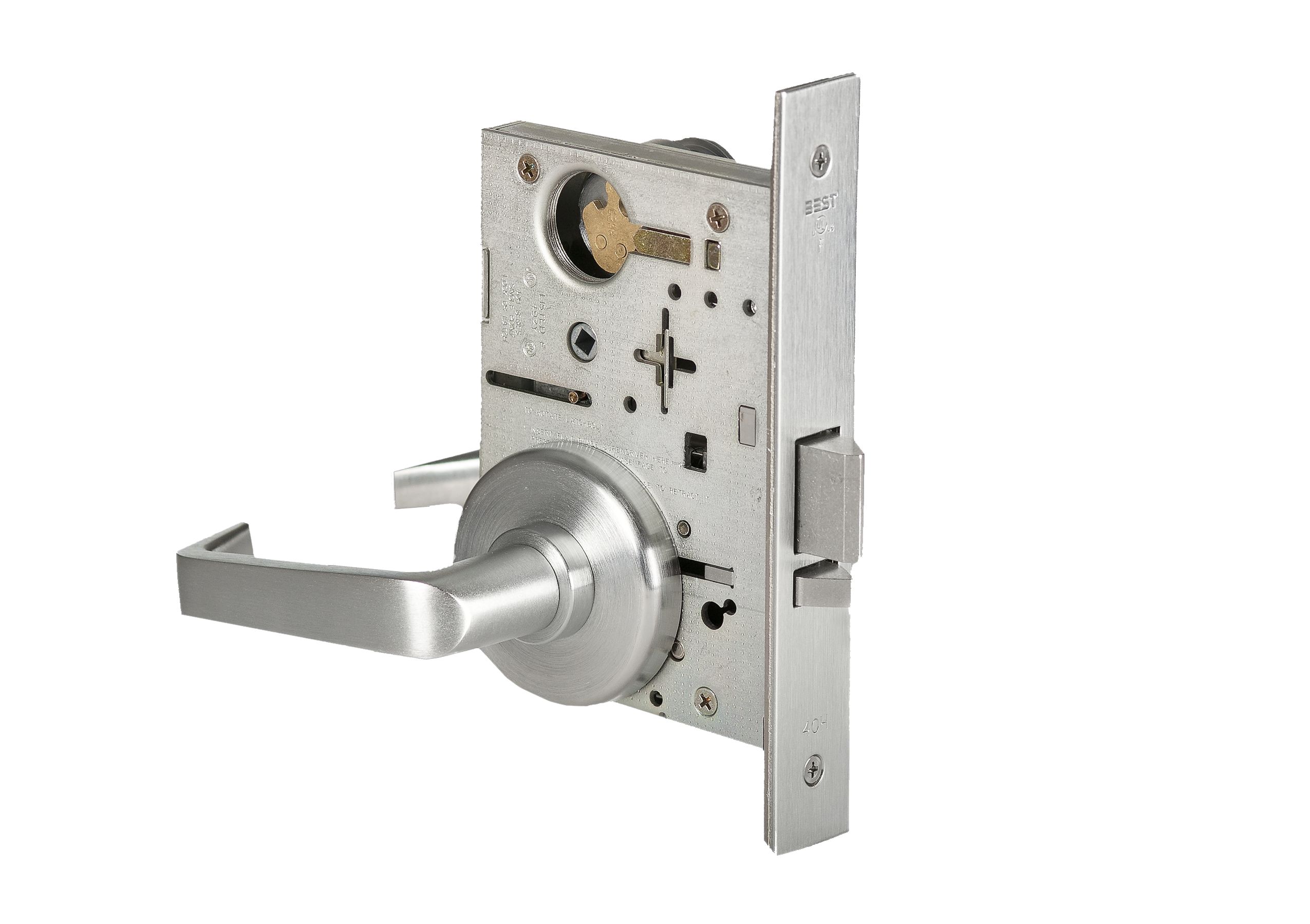 Best 45H7D15H626RH Mortise Lock 15 Lever Storeroom RH H Rose 7 Pin Satin Chrome Finish