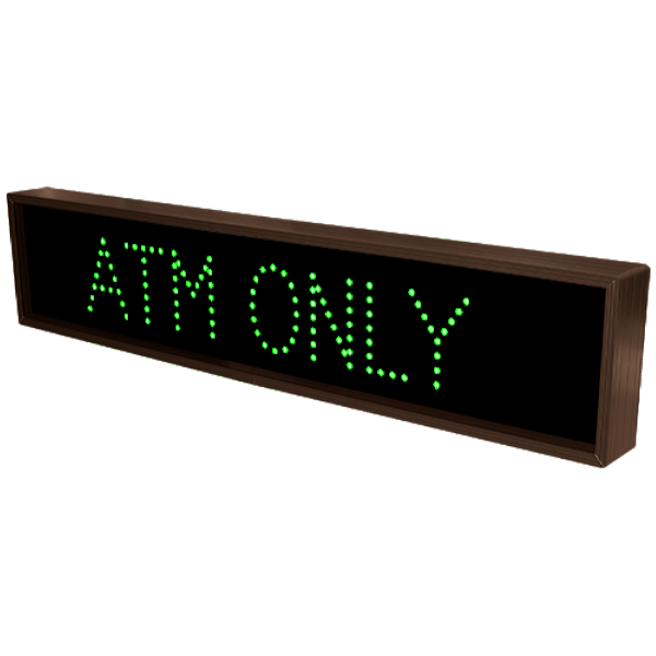 Signal-Tech 49065 TCL734G-120/12-24VDC “ATM ONLY” Outdoor Blank-out LED Direct-view Sign
