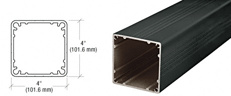 CRL 4P36BL Matte Black 4″ x 4″ Square Post, 36″ Long