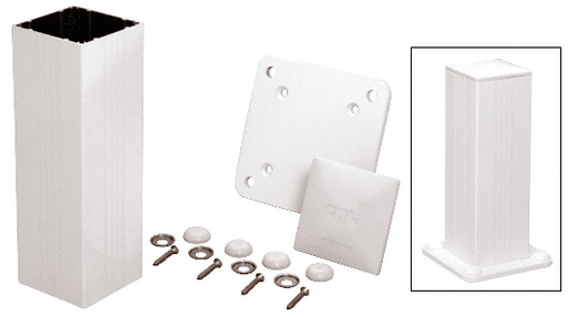 CRL 4P36KW Sky White 4″x4″ Surface Mount 36″ Post Kit