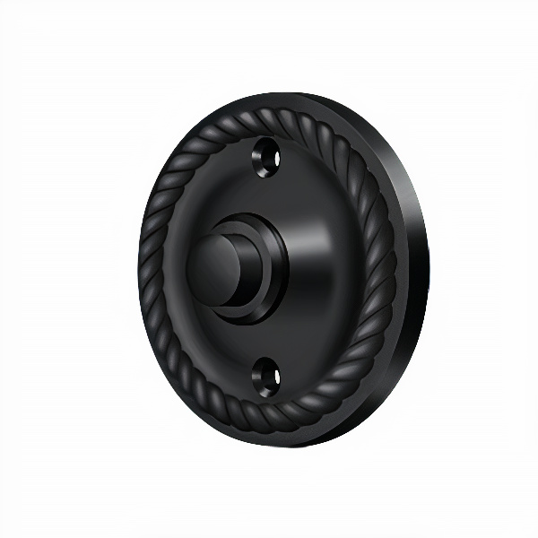 Deltana BBRR213U19 Round Black Finish Bell Button with Rope Design