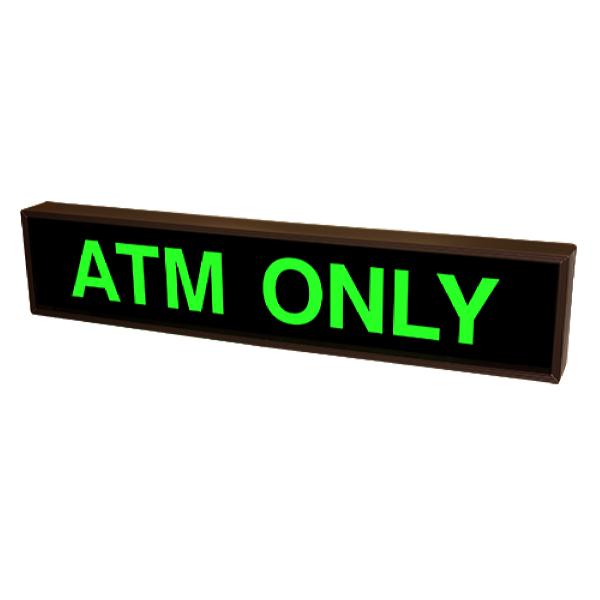 Signal-Tech 51900 PHX734G-120/12-24VDC “ATM ONLY” Outdoor Blank-out LED Backlit Sign