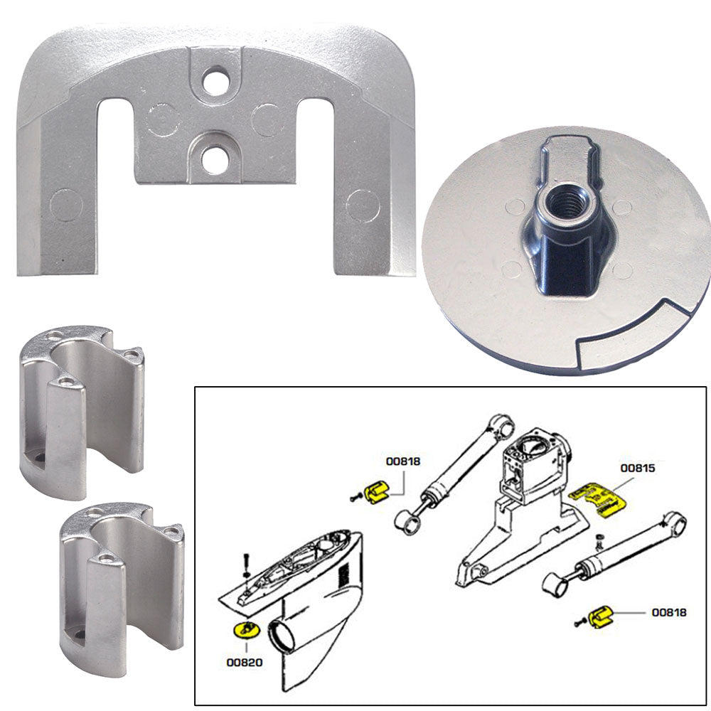 Tecnoseal Anode Kit w/Hardware – Mercury Bravo 2-3 – Zinc [20804]