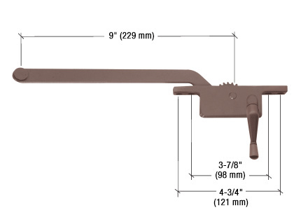 CRL 5259RHBRZ Bronze 9″ Right-Hand Square Casement Window Operator