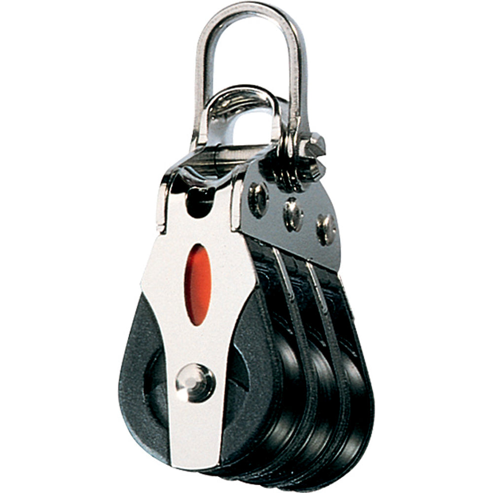Ronstan Series 20 ball Bearing Block – Triple – 2-Axis Shackle head [RF20302]