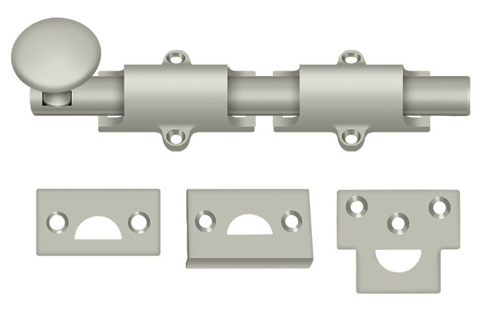 Deltana 6SB15 6″ Heavy-Duty Surface Bolt – Brushed Nickel