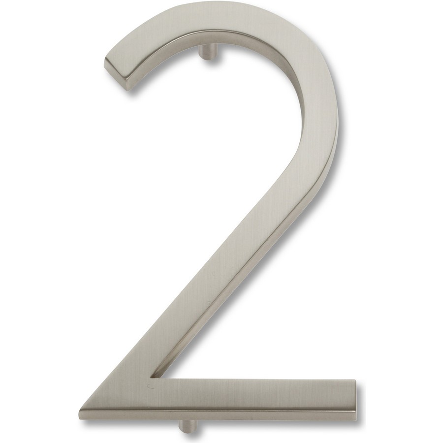 Modern Avalon #2 House Number Brushed Nickel Atlas Homewares AVN2-BRN