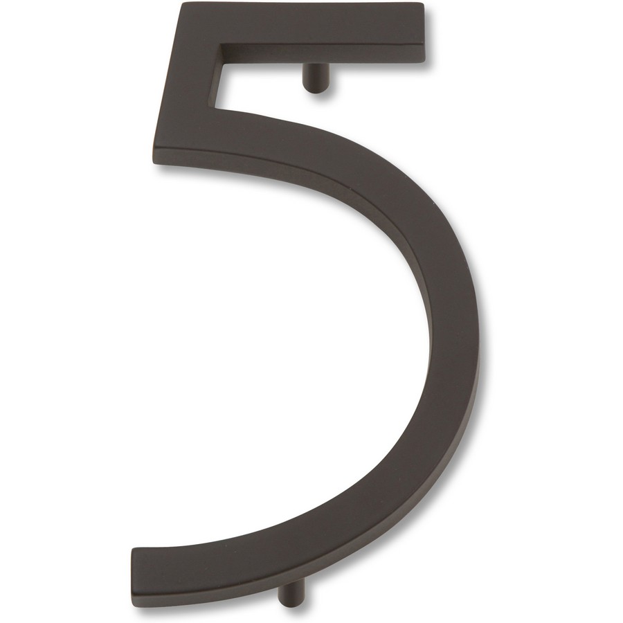 Modern Avalon #5 House Number Aged Bronze Atlas Homewares AVN5-O
