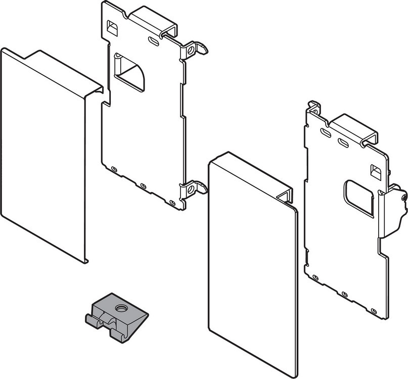 Blum ZI7.0MS0 LEGRABOX M Height (3-9/16″) Interior Front Fixing Bracket, Orion Gray