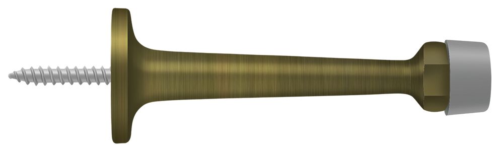 Deltana BDS30U5 3-1/4″ Solid Brass Baseboard Door Bumper, Antique Finish