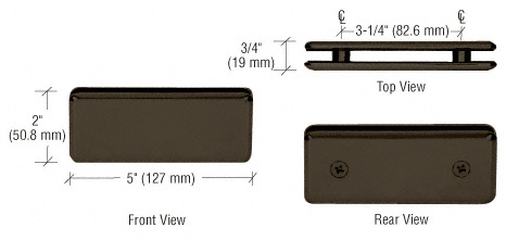 CRL BGC1800RB Oil Rubbed Bronze Beveled 180 Glass-to-Glass Clamp