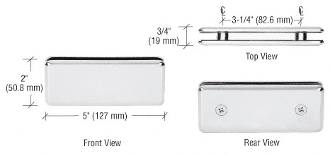 CRL BGC180PN Polished Nickel Beveled 180 Glass-to-Glass Clamp