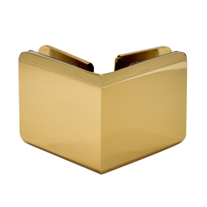 CRL BGC90ULBR Beveled Unlacquered Brass 90 Glass-to-Glass Clamp